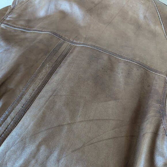 VentiUno Brown Men's Leather Jacket, Size M - Picture 16 of 16